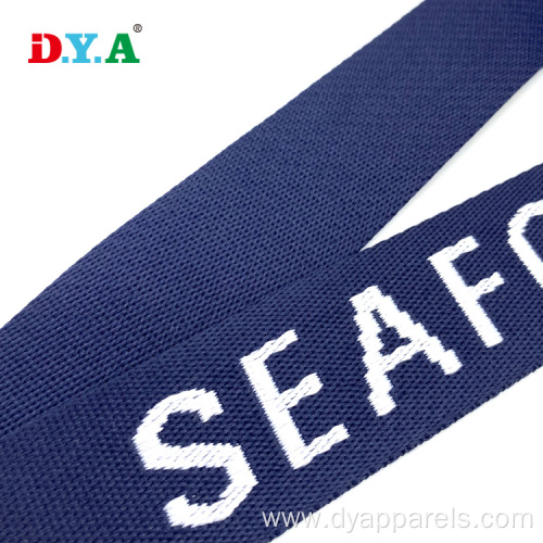 custom 3.8 cm navy polyester jacquard webbing